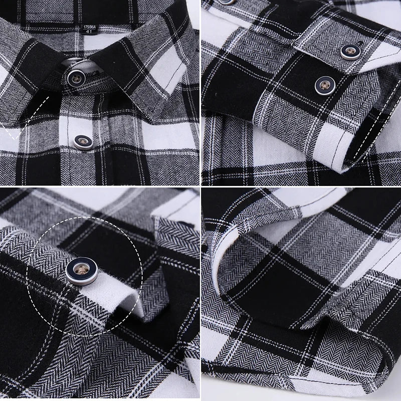 Camicie Da Uomo In Flanella Scozzese A Quadri Manica Lunga In Cotone Taglie Dalla S Alla XL Vestibilita Standard E Casual