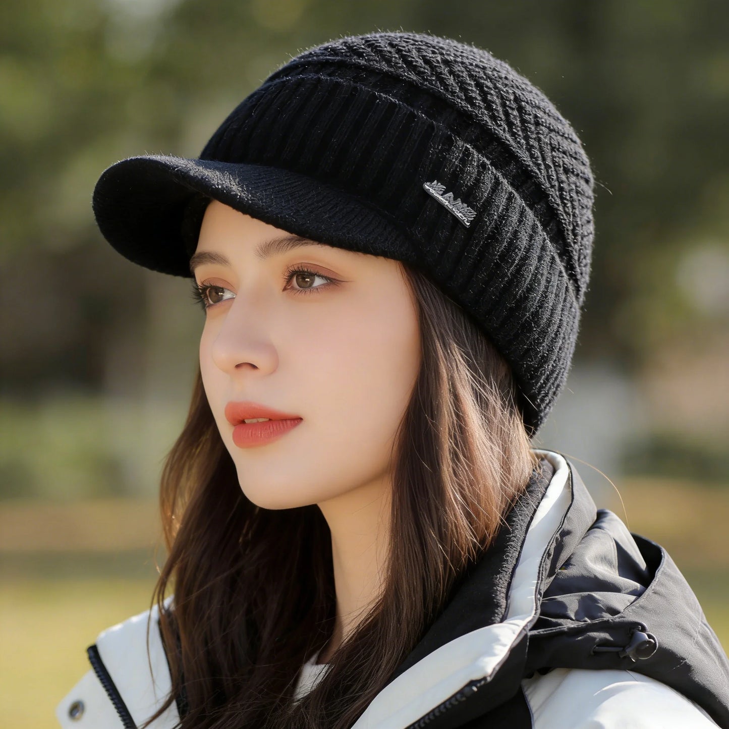 Cappello In Lana Per Uomo Autunno Inverno Lavorato A Maglia Con Visiera Imbottita Caldo E Confortevole