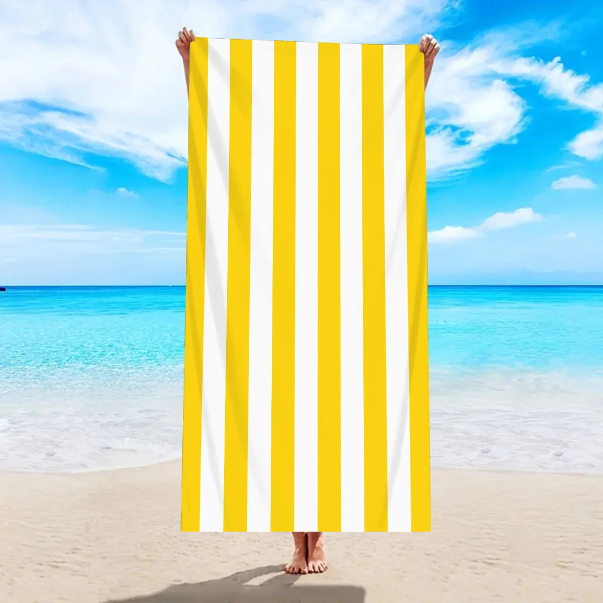 Telo Mare A Righe, Asciugamano In Microfibra Ad Asciugatura Rapida Per Vacanze Spiaggia
