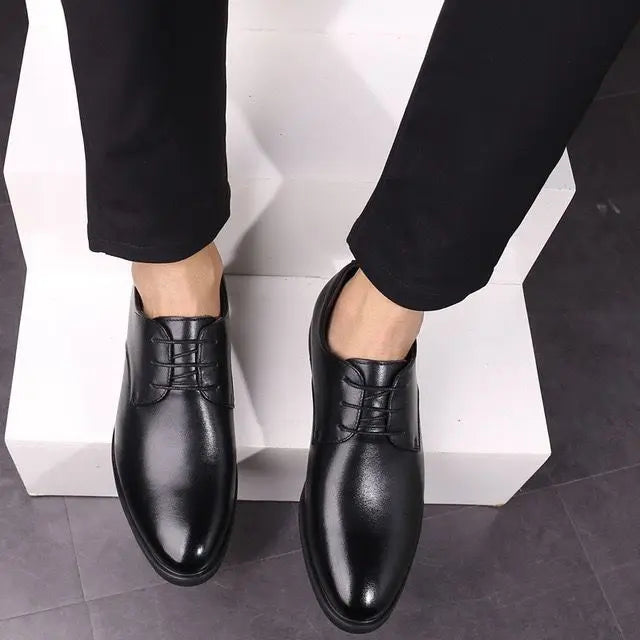 Scarpe Da Uomo In Pelle Traspiranti Nero Con Fondo Morbido Ideali Per Primavera E Autunno Scarpe Casual Da Lavoro
