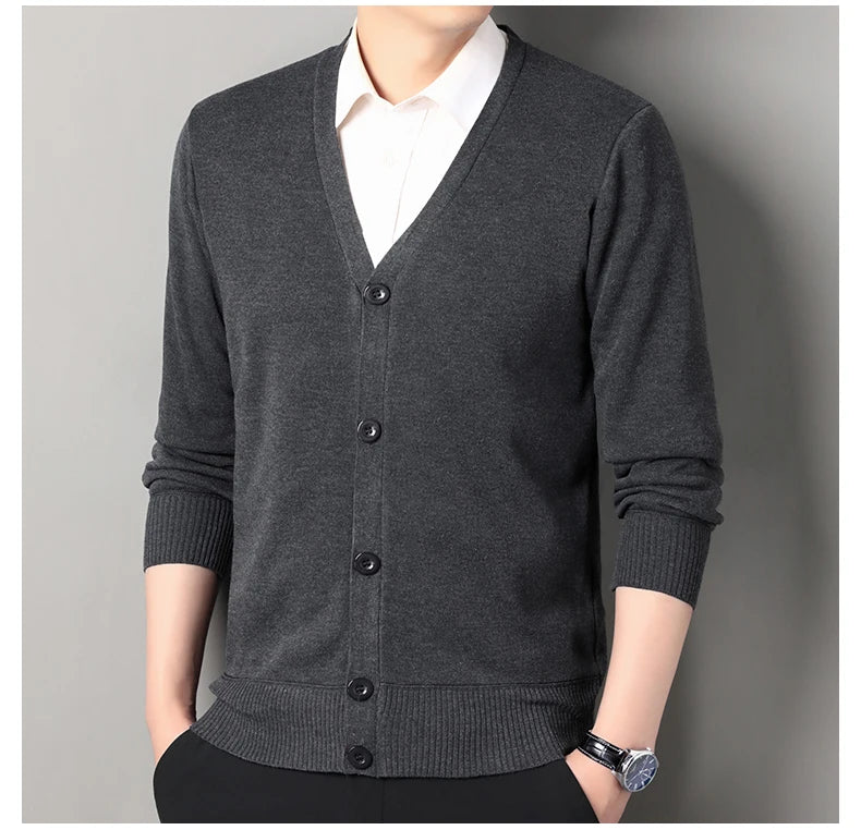 Cardigan In Pile Da Uomo Morbido E Caldo Lavorazione A Maglia Robusta Per Autunno Inverno Comfort Totale