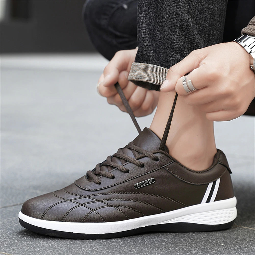 Scarpe Da Uomo Casual In Pelle Stringate Da Passeggio Per Esterni Bianco Nero Taglia 10