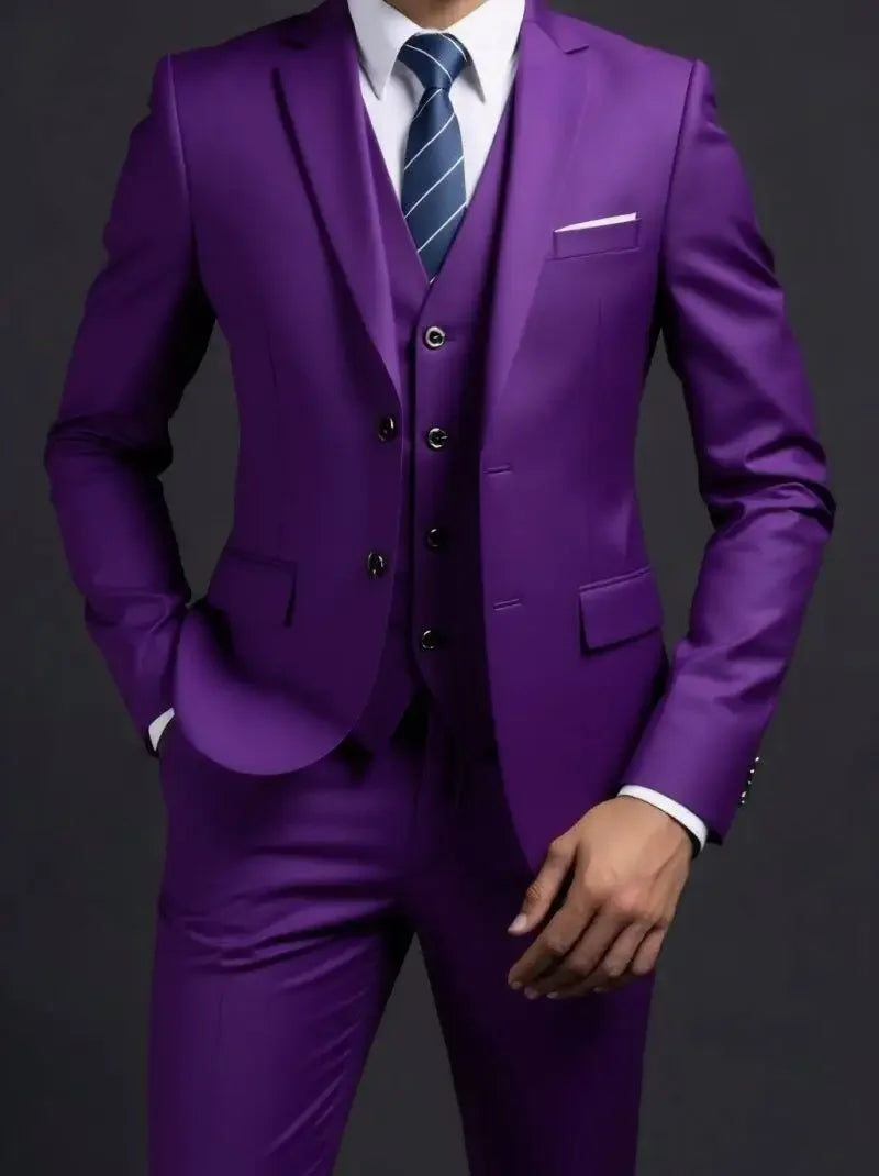 Completo Tre Pezzi Uomo Stile Britannico Elegante Per Matrimoni Cerimonie Banchetti Comfort Sobrietà Presenza