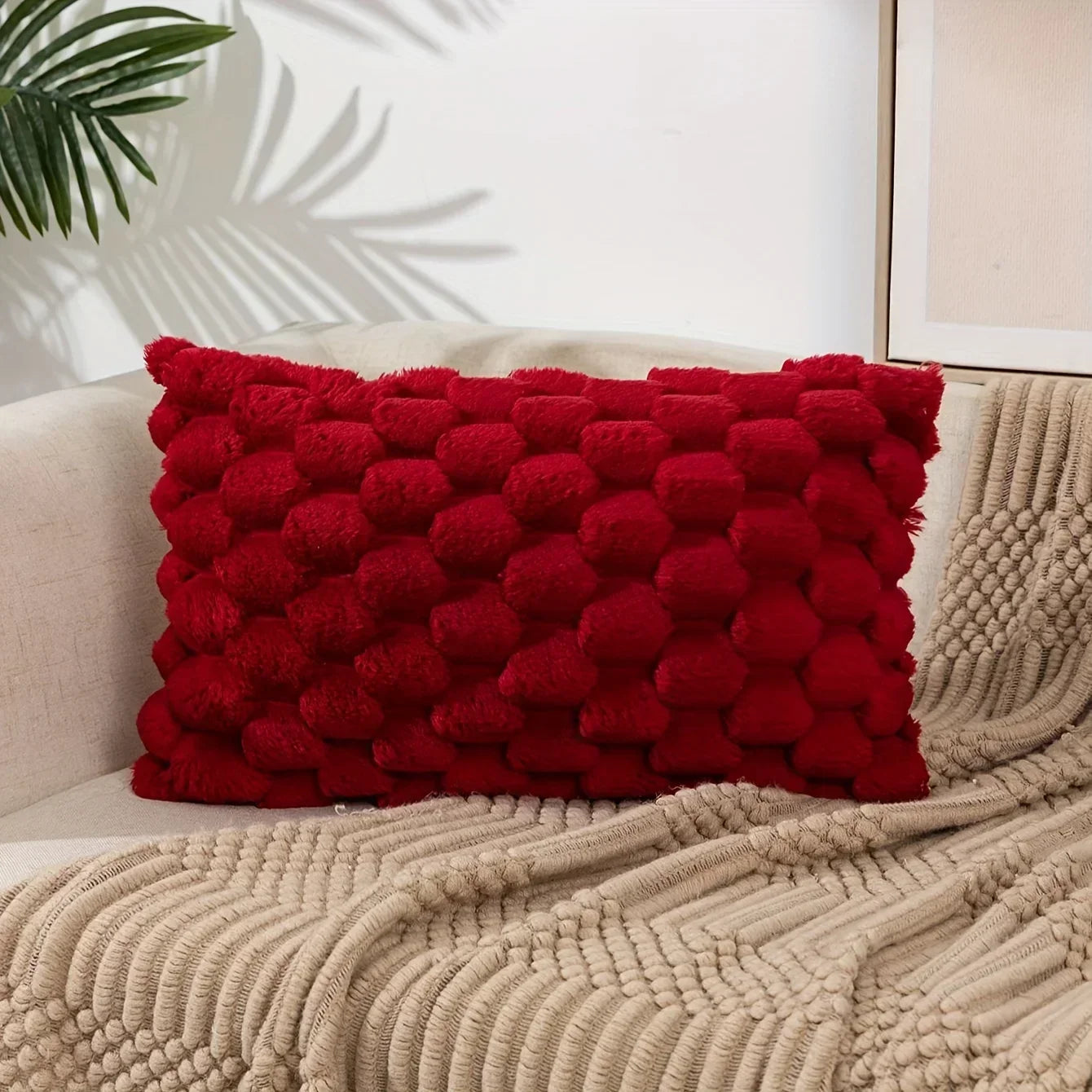 Rosso Natale Federa Bianca per Divano 45x45 cm Fodere per Cuscini con Schienale in Taffetta Tartaruga Decorazioni Casa