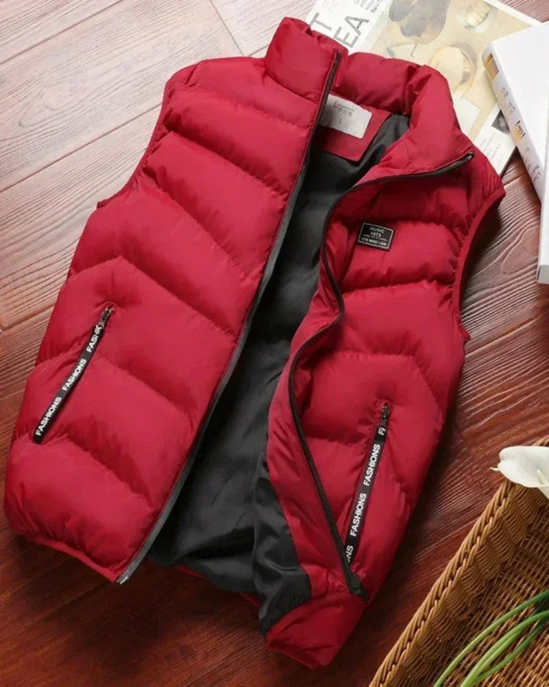 Puffer Senza Maniche Da Uomo 2024 Colletto Mandarino Giacca Piumino Inverno Caldo Gilet Outwear Abbigliamento Uomo