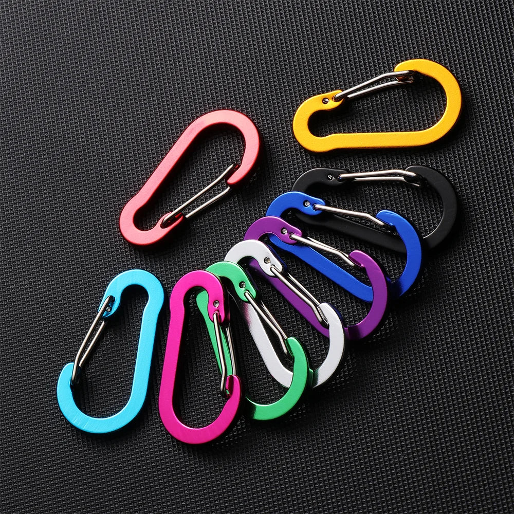 Portachiavi In Alluminio Robusti Con Moschettone E Fibbia A Scatto Set Da 5 Per Zaini Campeggio Arrampicata