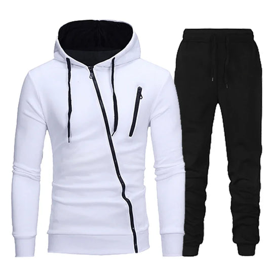Felpa con Cappuccio Uomo e Pantaloni 2 Pezzi Tuta Sportiva Jogging Set Primavera Autunno Abbigliamento Casual
