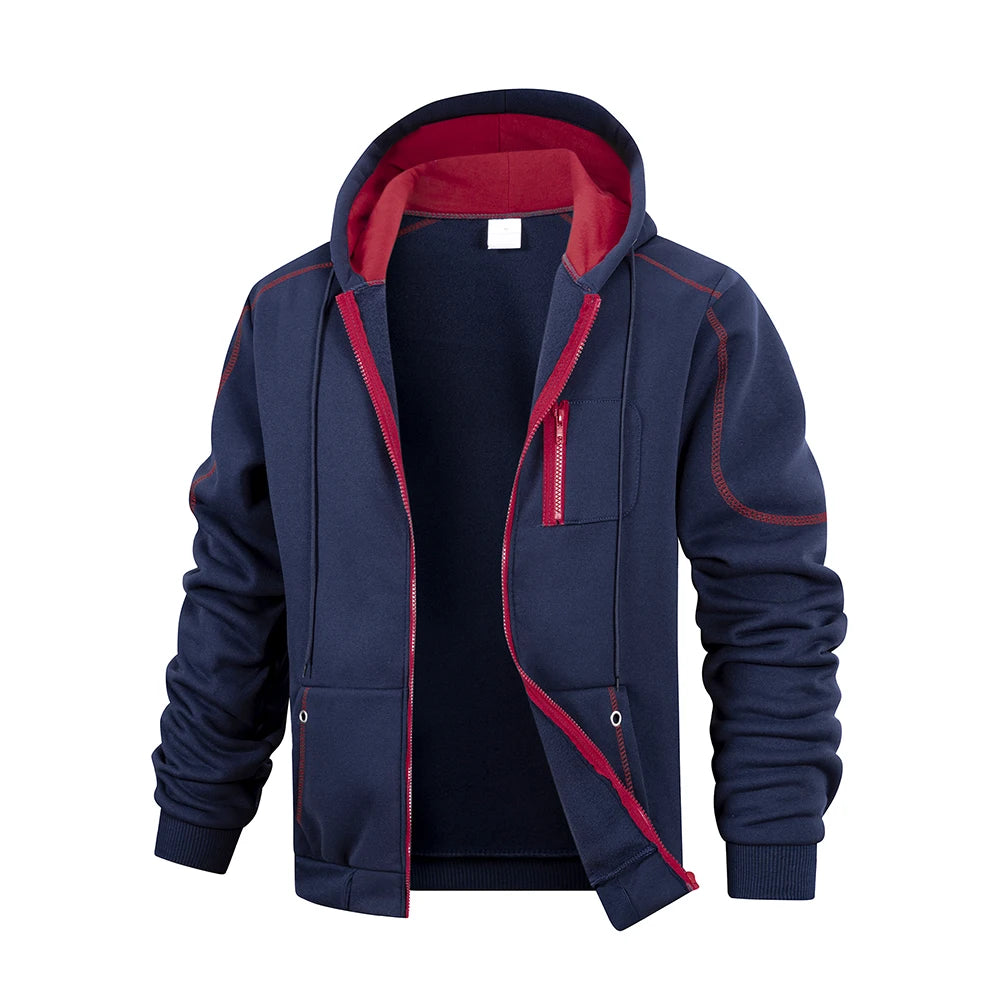Felpa Con Cappuccio Sportiva Casual Con Cerniera Da Uomo Slim Fit Tinta Unita Cardigan Per Abbigliamento Sportivo Giacca