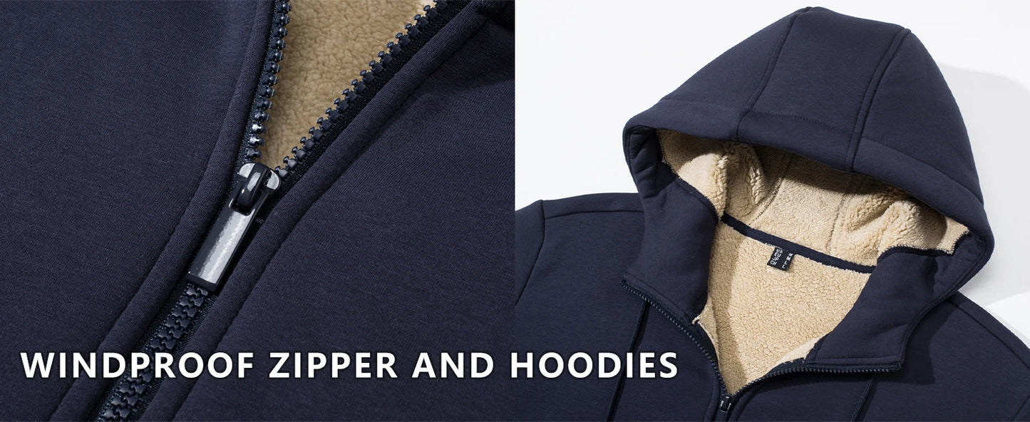 Tacvasen Felpa Con Cappuccio In Pile Sherpa Da Uomo Invernale Antivento Con Zip Capispalla Casual Sportivo