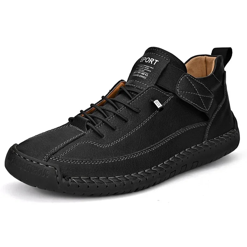 Scarpe Casual Da Uomo In Pelle Cucita A Mano Antiscivolo Con Fondo Grande E Fibbia Centrale