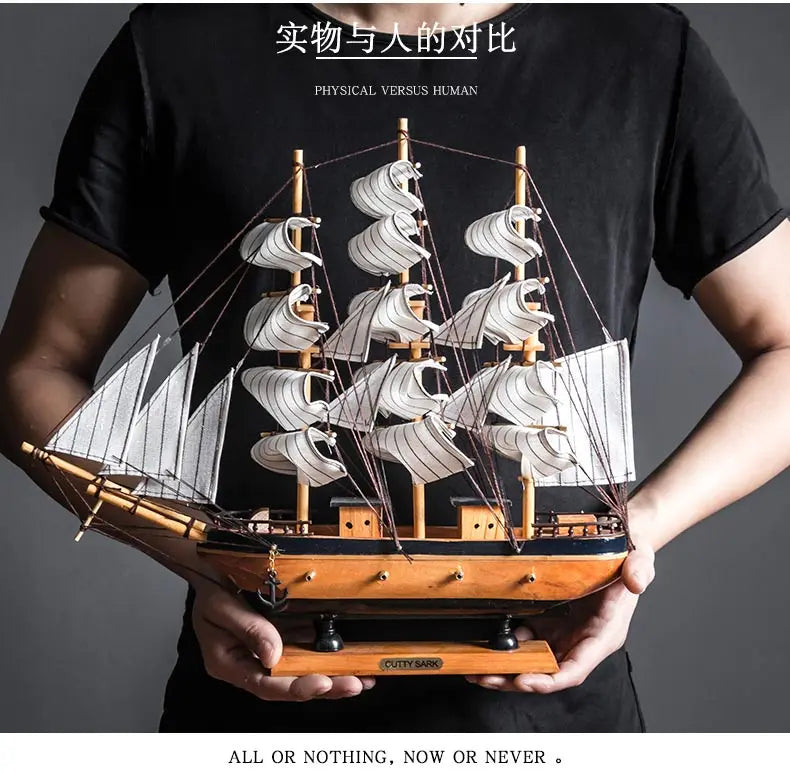 Modello Di Barca A Vela In Legno Per Decorazioni Della Casa In Stile Mediterraneo Accessori Regalo Compleanno