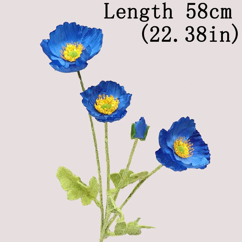 Bouquet Di Fiori Artificiali A 4 Teste Di Papavero In Seta Per Nozze E Feste Decorazione Domestica Elegante