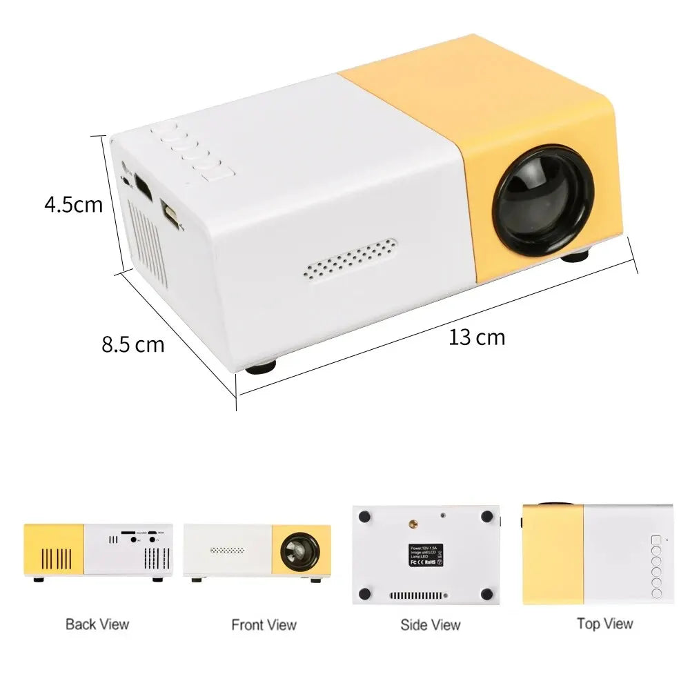 YG300 Mini Proiettore LED Aggiornato 1000 Lumen Risoluzione 320x240 HDMI Compatibile USB Lettore Multimediale Domestico