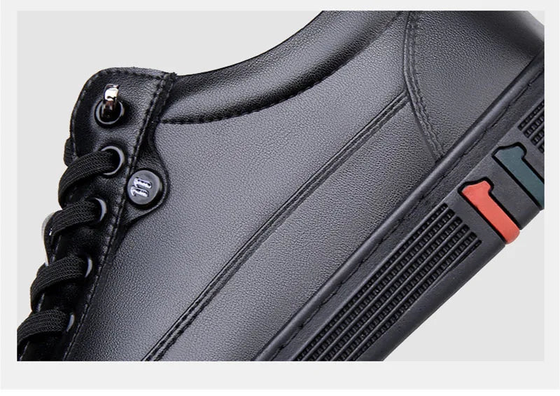 Scarpe da Uomo in Vera Pelle Primavera Autunno Modello A4906 Calzature Casual Piatte in Morbida Pelle Nero Marrone