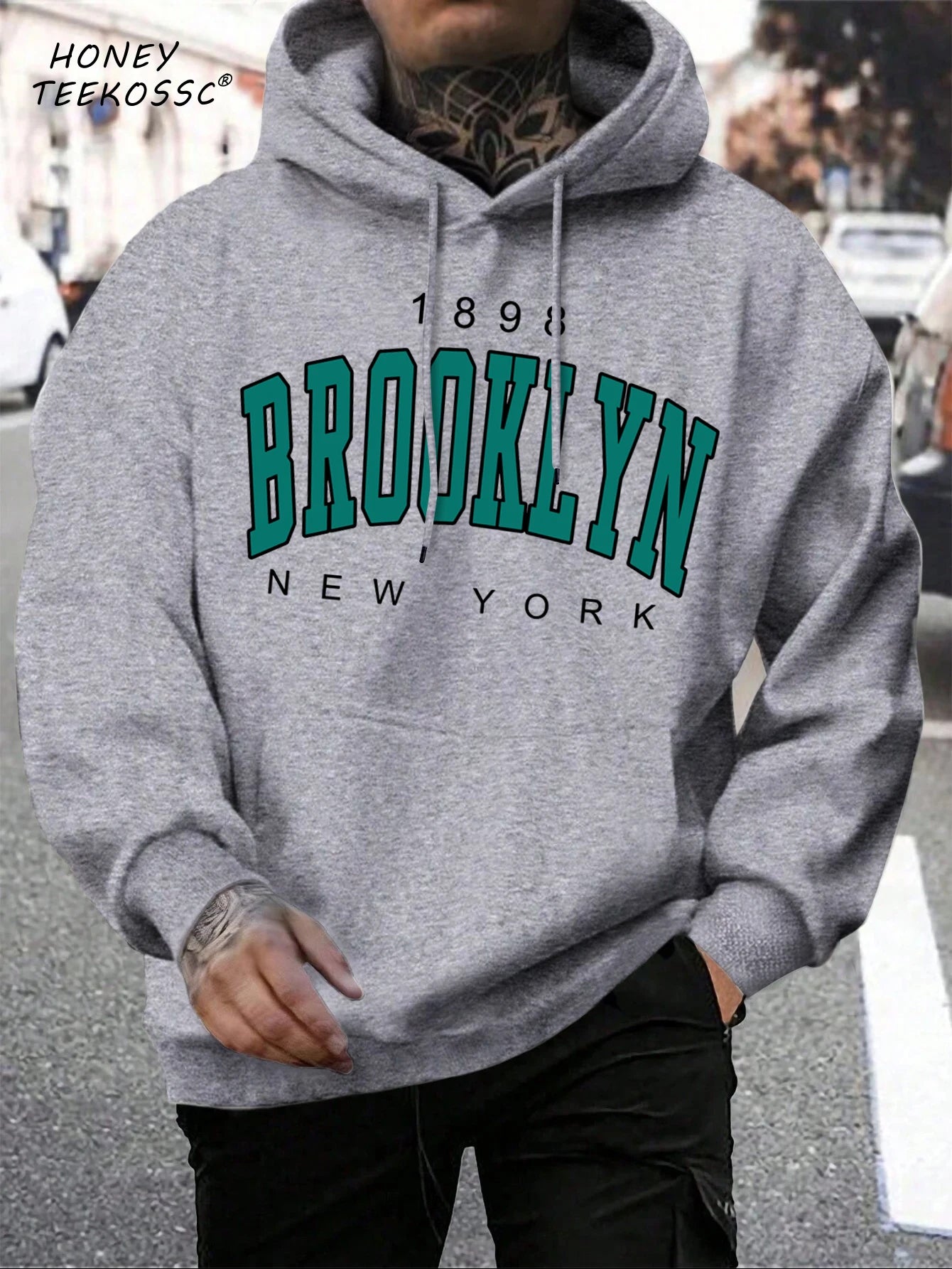 Brooklyn Est 1998 New York Stampa Felpe da uomo Harajuku Felpa con cappuccio girocollo Moda Felpa con cappuccio oversize Autunno Comodo tuta