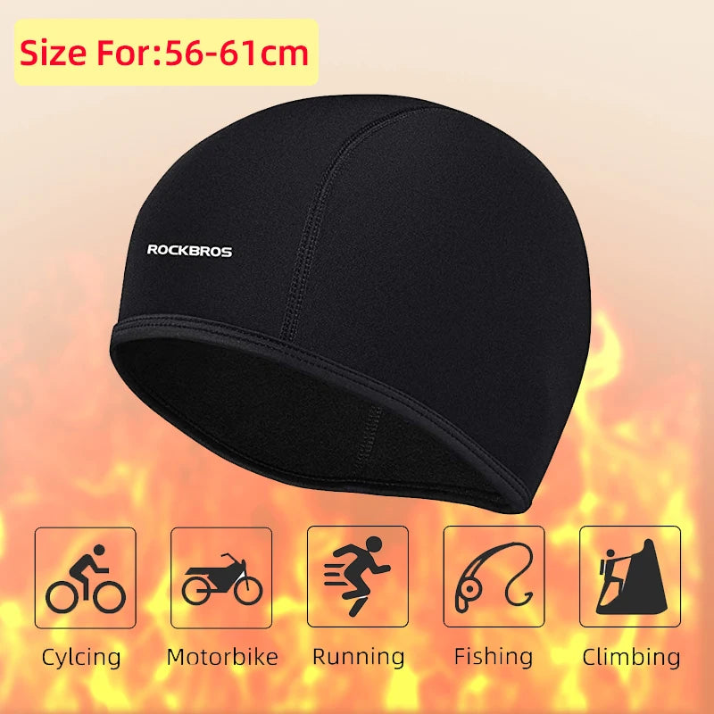 Rockbros Cappello In Pile Da Ciclismo Invernale Antivento Per Uomo Berretto Sportivo Da Esterno Caldo Per La Testa