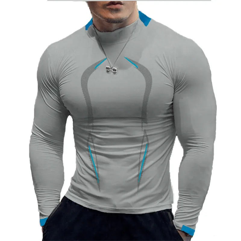 Maglietta Da Corsa Da Uomo Ad Asciugatura Rapida A Maniche Lunghe Per Fitness E Allenamento Palestra Top S5XL