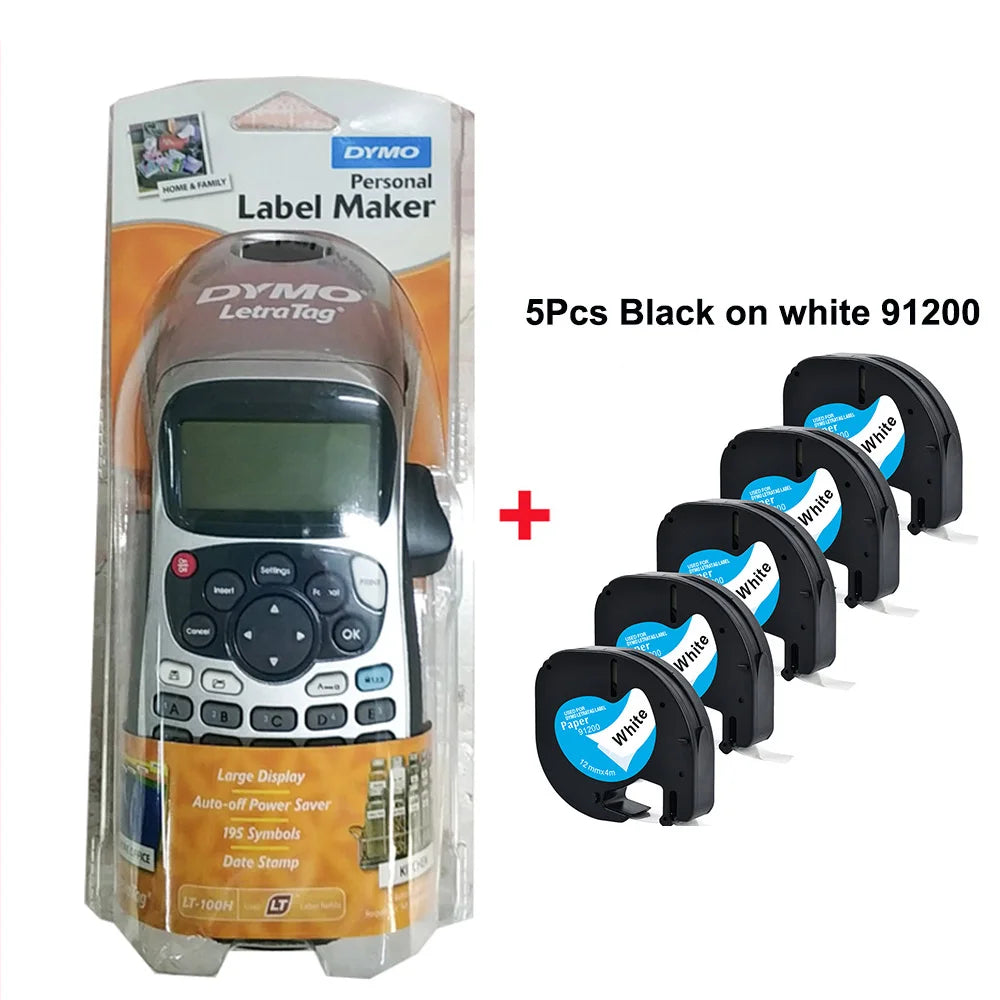 Stampante Per Etichette Originale Dymo Letratag LT 100H Portatile Etichettatrice Da 12 Mm Modelli 12267 91201