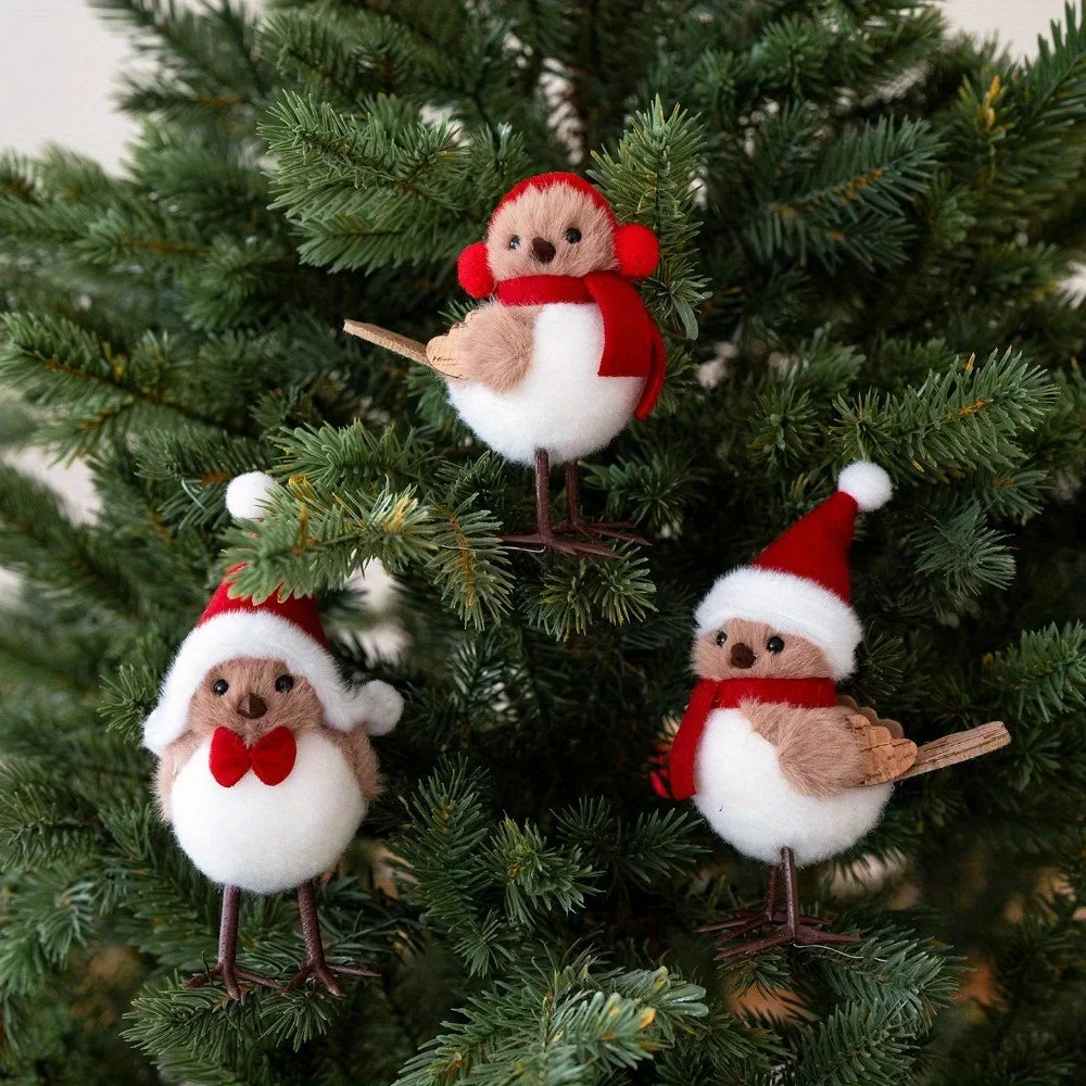 Uccelli Natalizi In Schiuma In Con Sciarpe Rosse Pendente Per Albero Decorazioni Natalizie Per Casa E Stanza