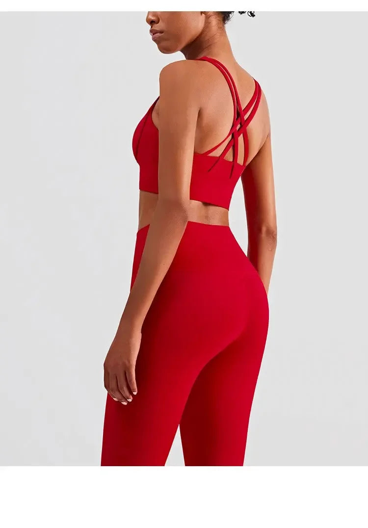Tuta Da Yoga Due Pezzi Da Donna Abbigliamento Sportivo Per Pilates E Fitness Leggings Reggiseno Sportivo Traspirante