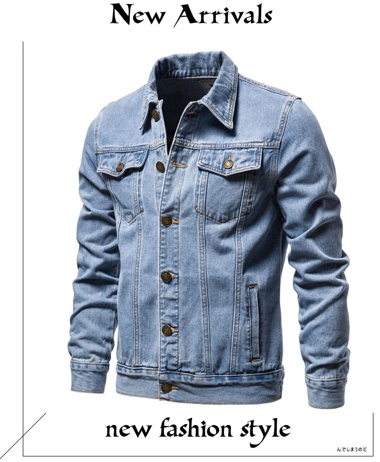 Nuova Giacca Jeans Uomo Casual Da Lavoro Autunno 2026 Vestibilità Ampia Versatile Giovanile Tinta Unita Denim