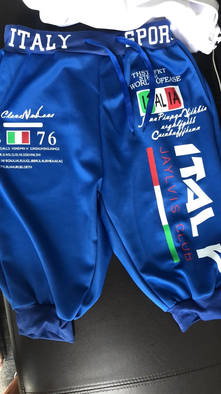 Pantaloncini Sportivi Uomo Capri Con Coulisse Stampa Lettera Outdoor Weekend Streetwear Moda