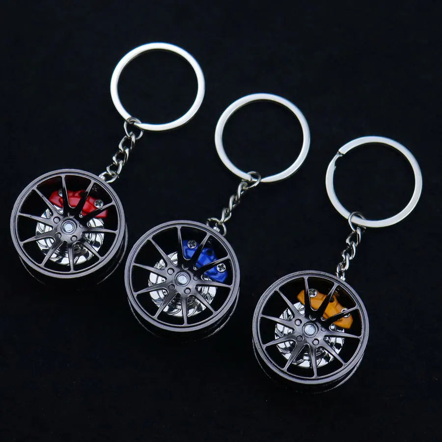 Portachiavi Con Mozzo Ruota In Metallo Alla Moda Fidget Spinner Auto Rotanti Ciondolo Compleanno Regalo Festa Papà