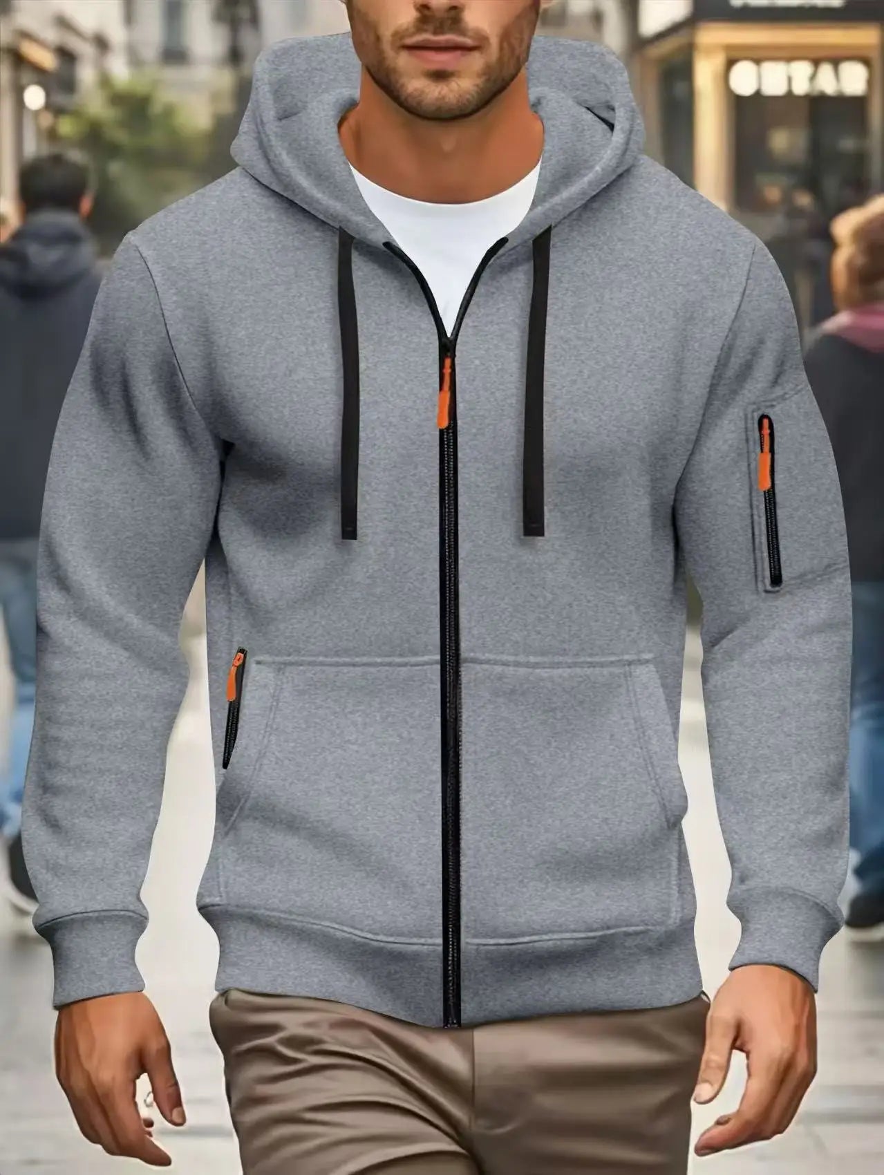Felpa Con Cappuccio Uomo Autunno Inverno Nuove A Maniche Lunghe Tasca Con Cerniera Design Sportivo Giacca