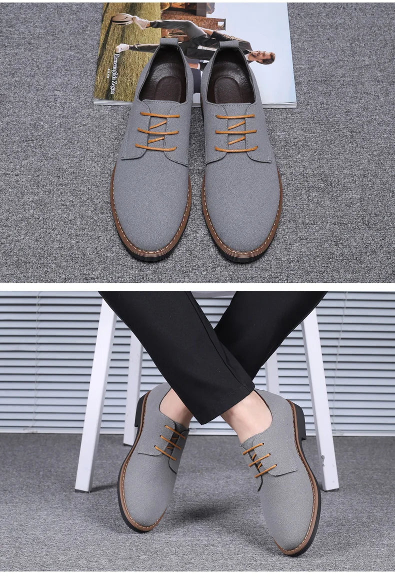 Scarpe Eleganti Da Uomo In Pelle Scamosciata Oxford Mocassini Derby Lusso Casual Classiche