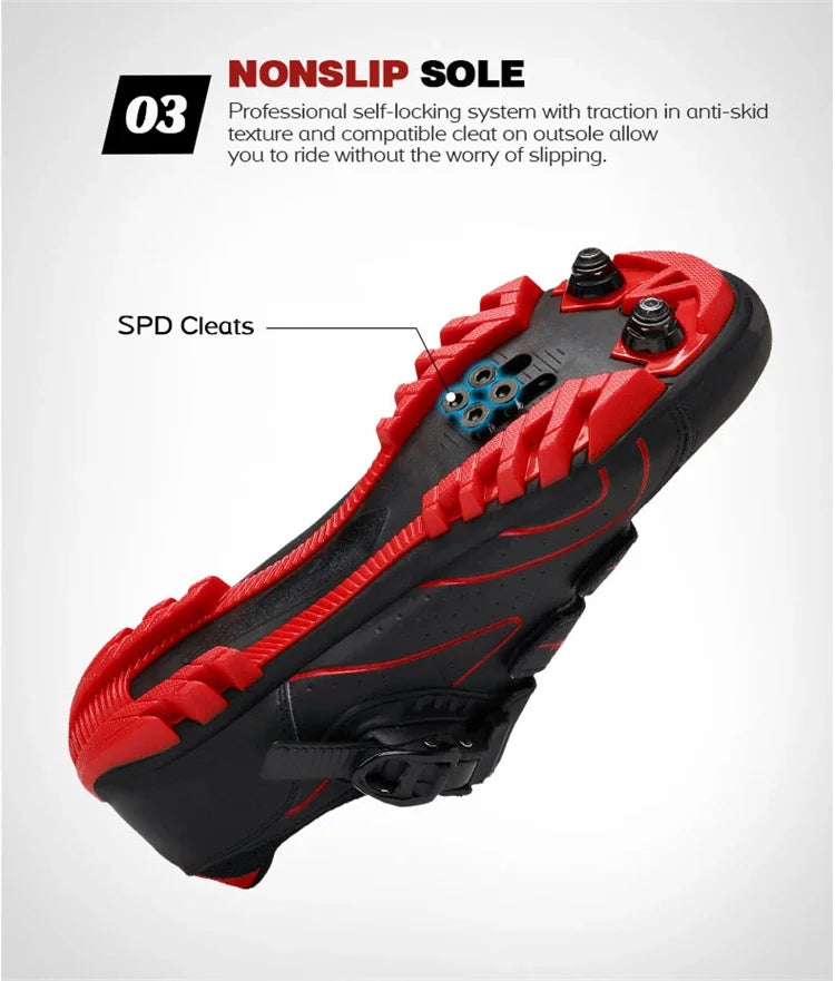 Scarpe Da Ciclismo MTB Da Uomo Traspiranti Antiscivolo Con Tacchetti Sportivi Professionali