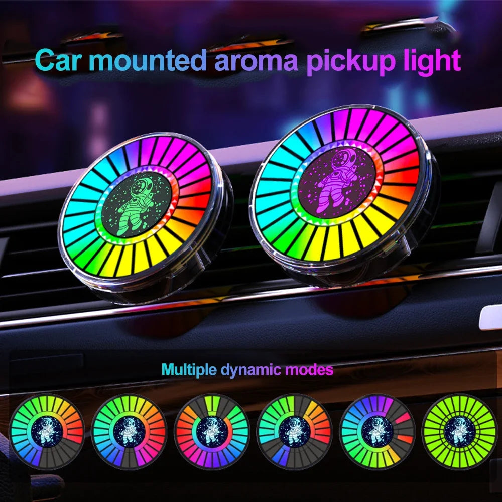 Luci ritmiche musicali per auto, luce d'atmosfera a LED, deodorante per ambienti, controllo del suono, app