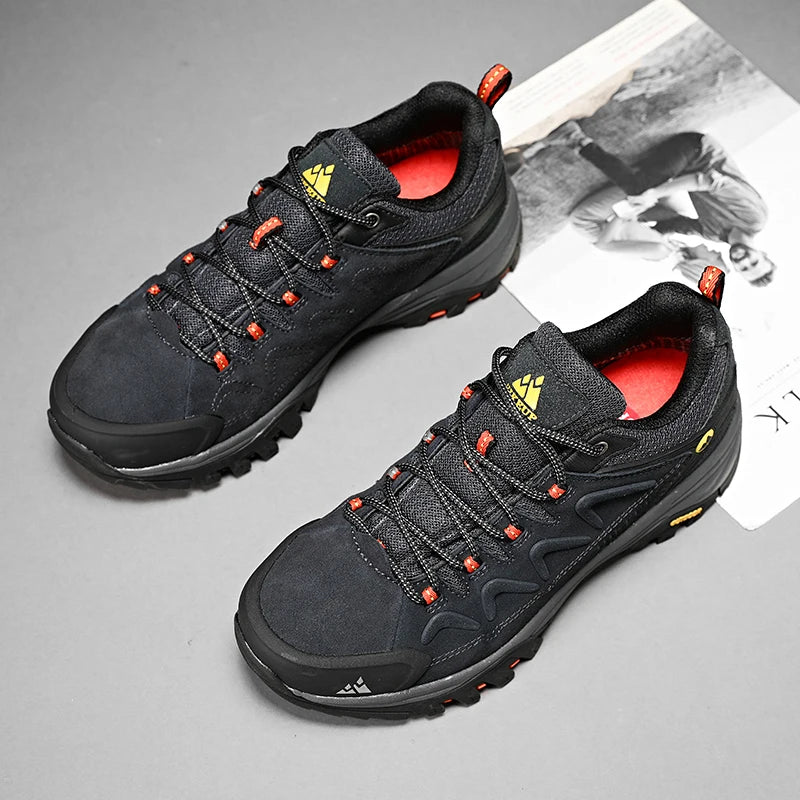 Hikeup Scarpe Da Uomo In Pelle Impermeabili Da Lavoro Invernali Antiscivolo Lusso Moda Stivali Da Uomo