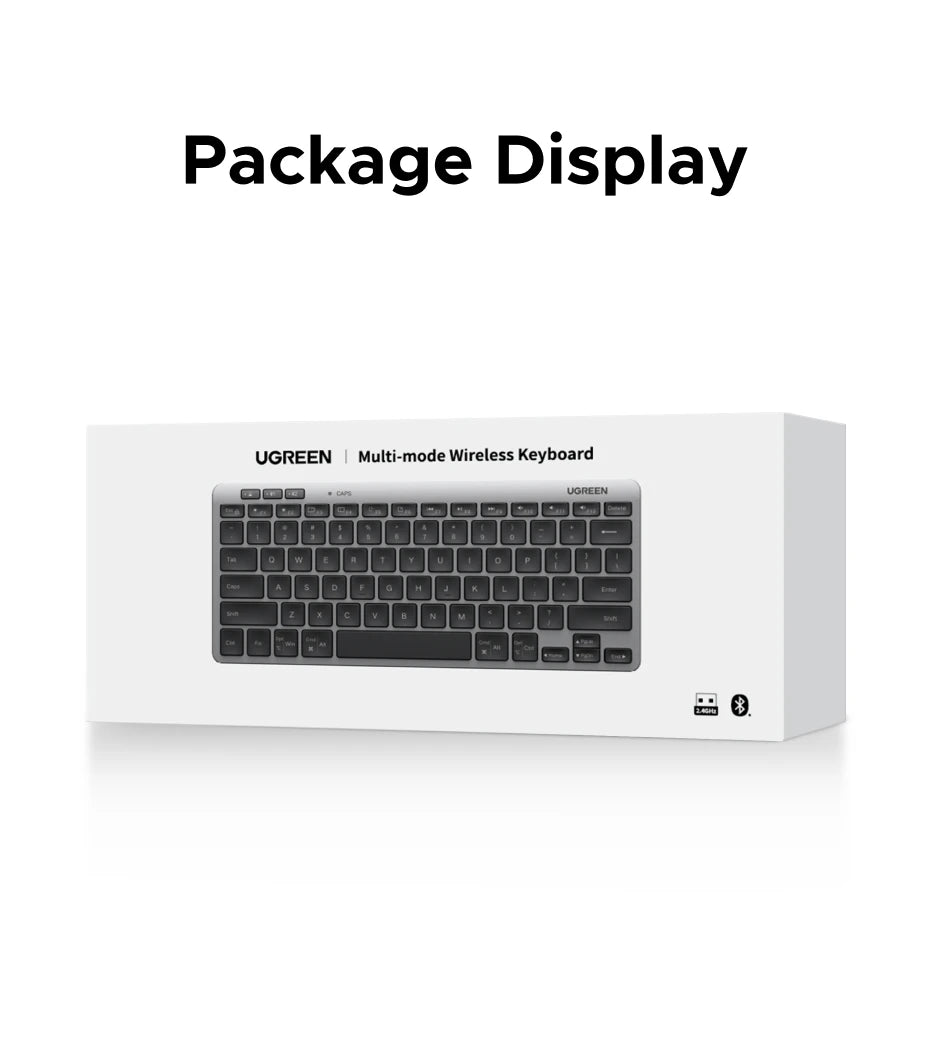 Tastiera Wireless Bluetooth 5.3 E 2.4G 78 Tasti UGREEN Compatibile MacBook iPad PC Tablet Russo EN