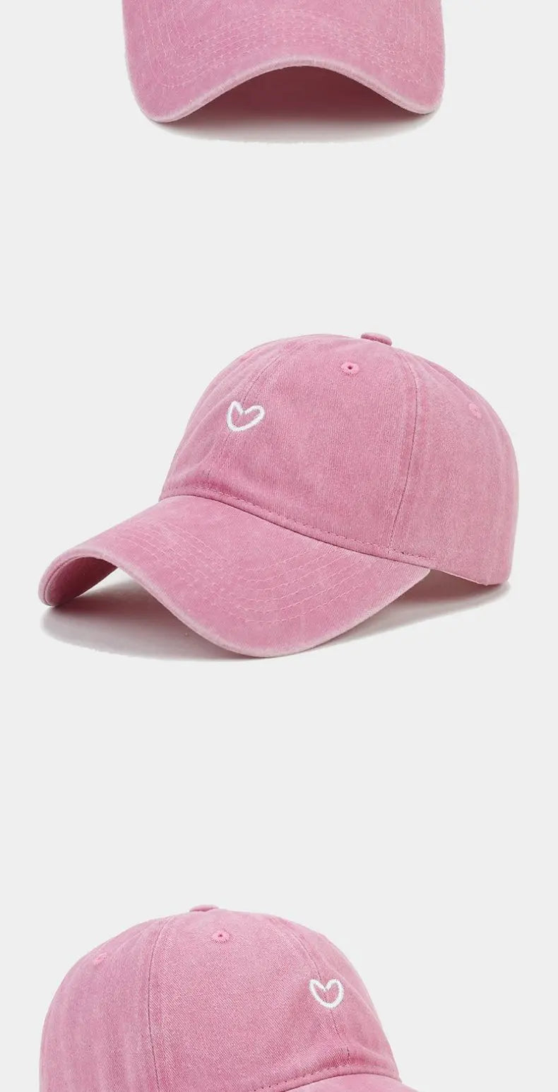 Cappello Da Baseball In Cotone Lavato Unisex Ricamato Con Amore Retro Protezione Solare Per Donna E Uomo