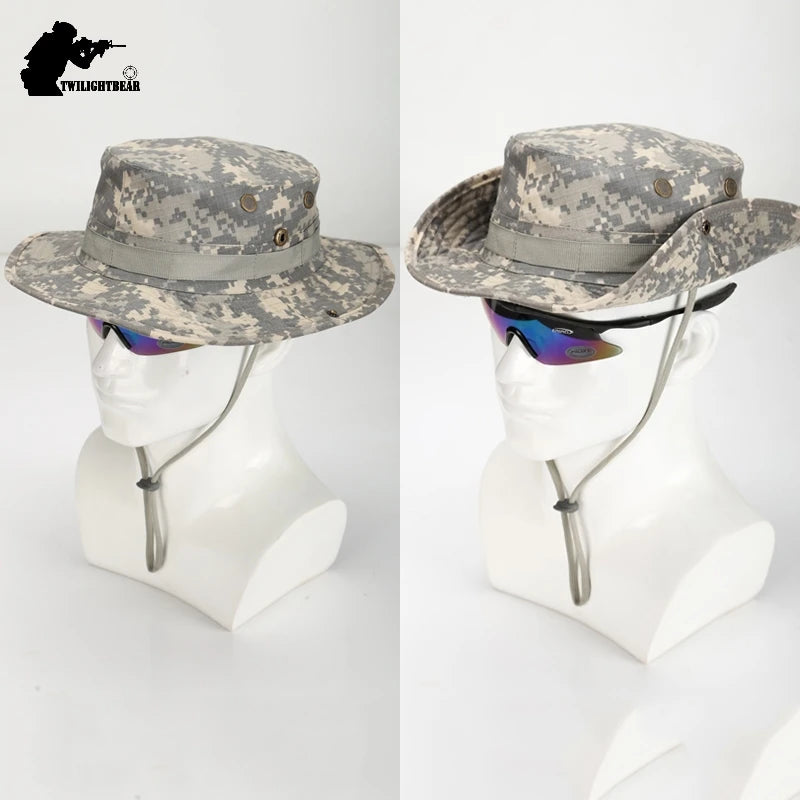 Cappello Boonie Da Pescatore Camouflage All Aperto Protezione Solare Per Esterni Caccia Escursionismo Arrampicata AF056