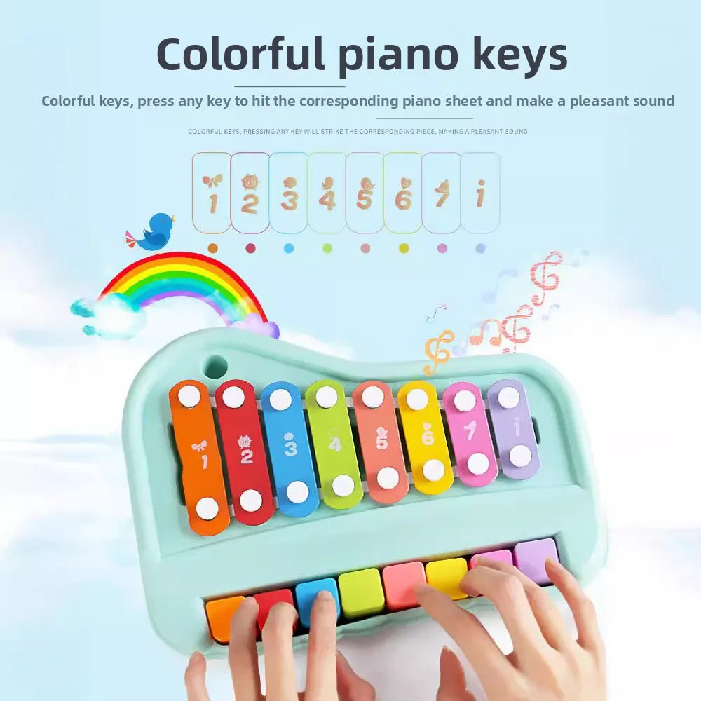 Xilofono Pianoforte 8 Note Giocattolo Musicale Educativo 2 In 1 Con Mazze Per Neonati Strumento Montessori Per Bambini