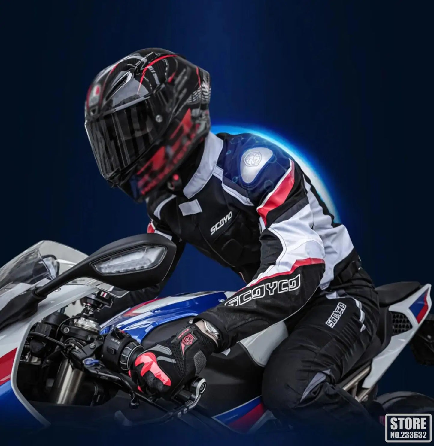 SCOYCO Moto Giacca Impermeabile Anticaduta Traspirante In Rete Con Protezioni Motocross Pantaloni Tuta Uomo