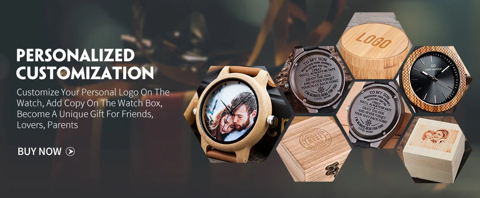 BOBOBIRD Orologio In Legno Da Uomo Personalizzato Nome Testo Sulla Custodia Posteriore Orologio Quarzo Scatola Regalo