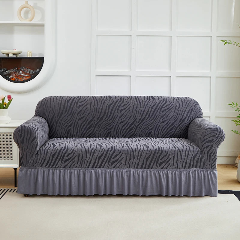 1pc Gonna Onda Cationica Copridivano Fodera per Divano Jacquard Elastico All-inclusive Protezione per Divano Regolabile Antiscivolo Universale