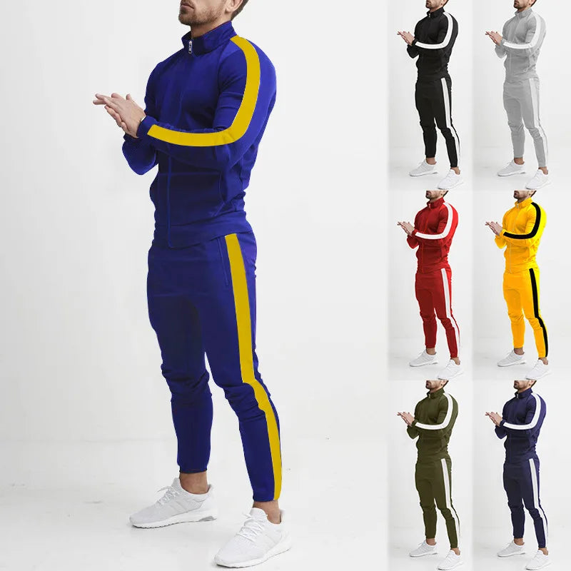 Tuta Sportiva Uomo Casual Autunno Inverno Colori Dell Abbigliamento Maschile Moderno