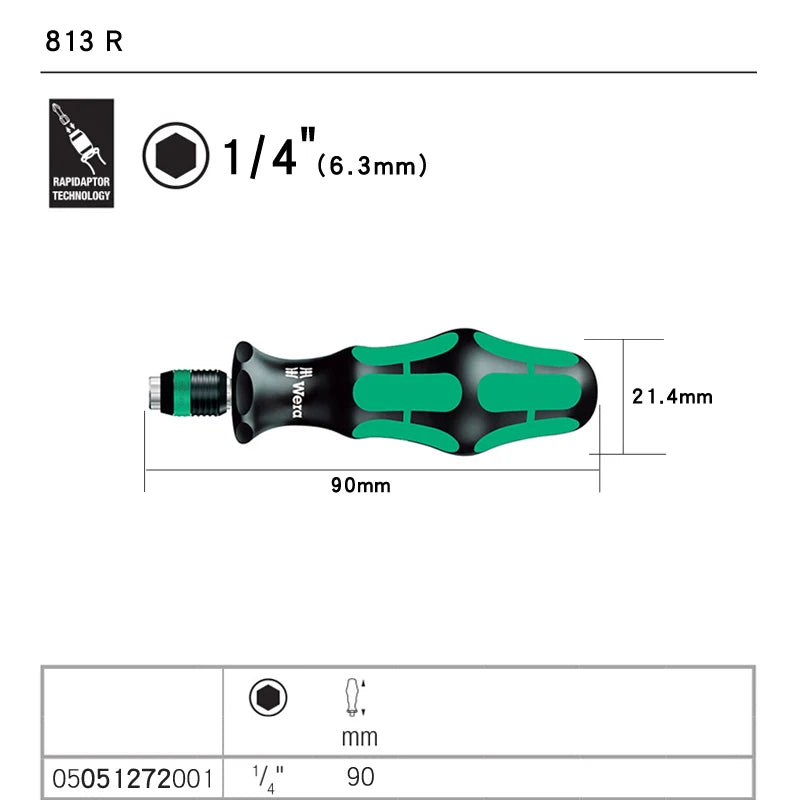 Wera Cacciavite Portapunte Con Impugnatura A Sgancio Rapido Per Utensili Manuali Modelli 813 813R 816R 816RA ESD