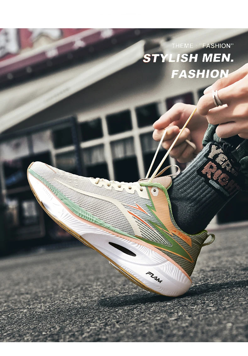 Scarpe Da Corsa Uomo Sneakers Antiscivolo Ammortizzate Con Piastra In Carbonio Per Allenamento E Tennis In Mesh 2026