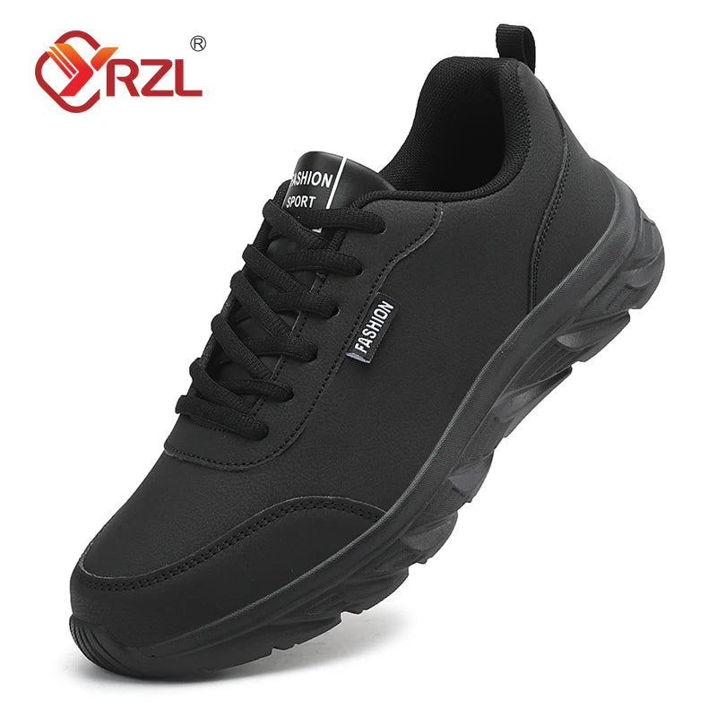 Scarpe da Corsa Uomo Impermeabili in Pelle Sneakers Sportive da Esterno Leggere per Passeggiata e Running
