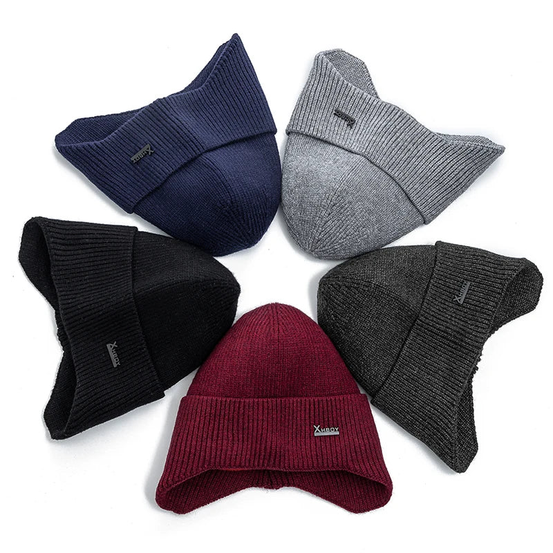 Cappello Invernale Da Uomo Con Paraorecchie Caldo In Pile Berretto Morbido Lavorato A Maglia Sportivo Da Sci All Aperto