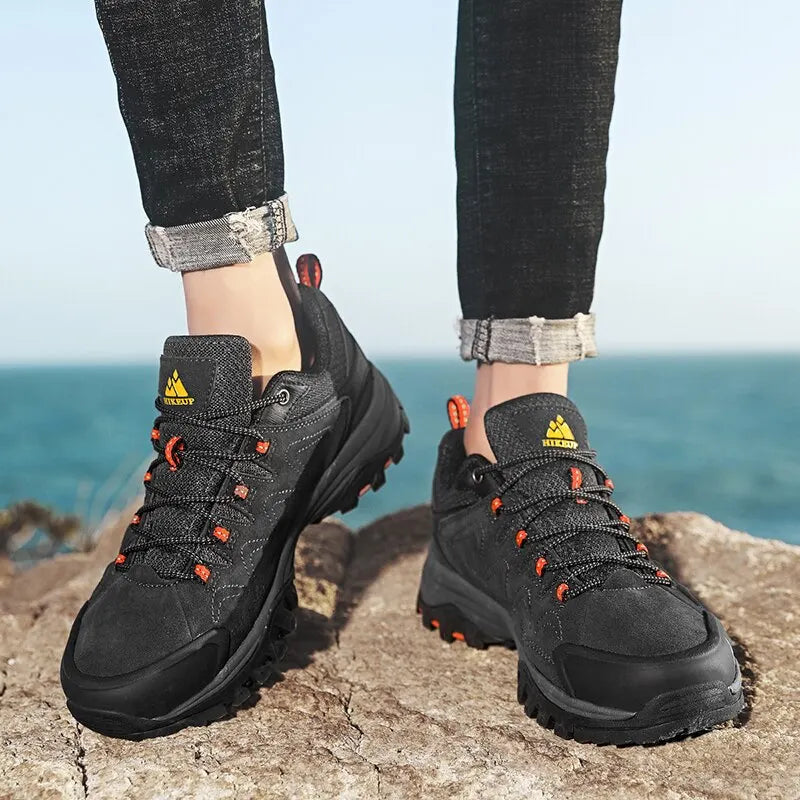 Scarpe Da Trekking Da Uomo In Pelle Hikeup Traspiranti Scarpe Da Ginnastica Da Trekking Turistiche Per Trail E Montagna