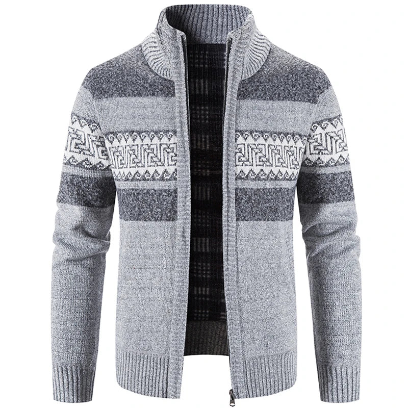 Cardigan Uomo Lavorato A Maglia Autunno Inverno Con Colletto Mandarino Corea Stile Casual Joker