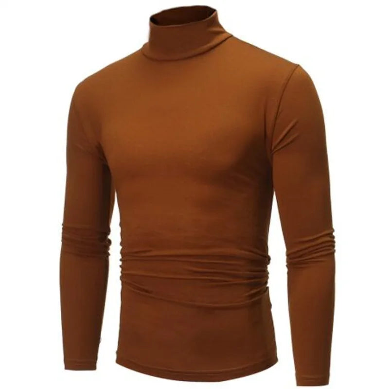 Uomo Dolcevita Autunno Inverno Slim Fit Collo Alto Alta Elasticità Manica Lunga Traspirante Maglieria Pullover