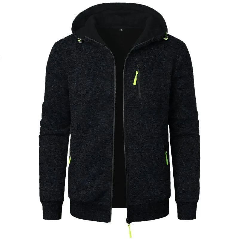 Felpa Da Uomo Con Cappuccio Oversize Cerniera Streetwear Maniche Lunghe Calda Giacca Invernale Da Esterno