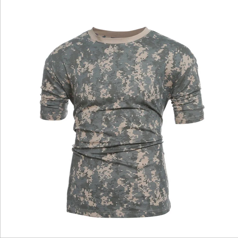 Mimetica Tattica Da Uomo T Shirt Traspirante Ad Asciugatura Rapida Per Esterno Abbigliamento Camo