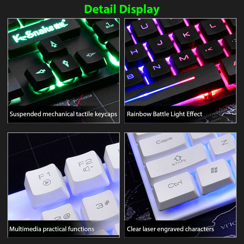 Set Tastiera E Mouse KM320 Retroilluminata Luminosa Da Gaming Impermeabile Bluetooth Per PC Laptop